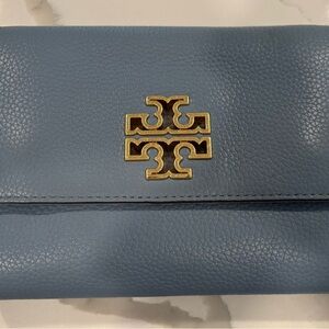 Tory Burch Blue Leather Clutch